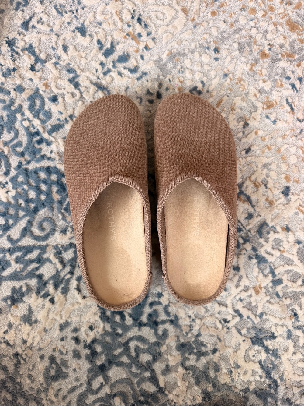 Rothy's Knit Slip-On Mules in Taupe
